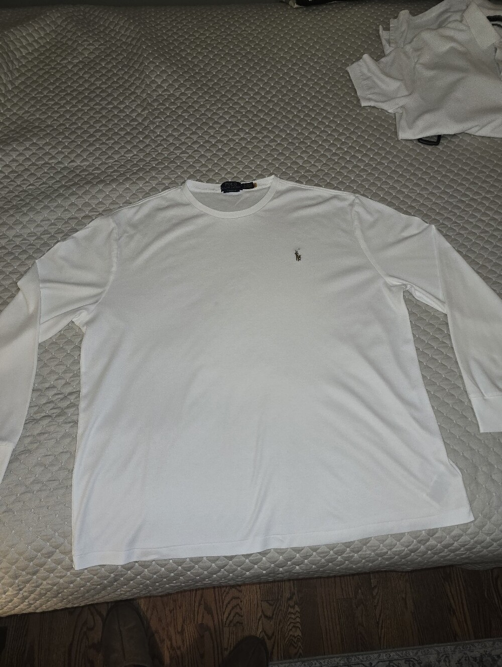 XL - Ralph Lauren Mens White Long-Sleeve Crewneck Sweater ( PRISTINE CONDITION)